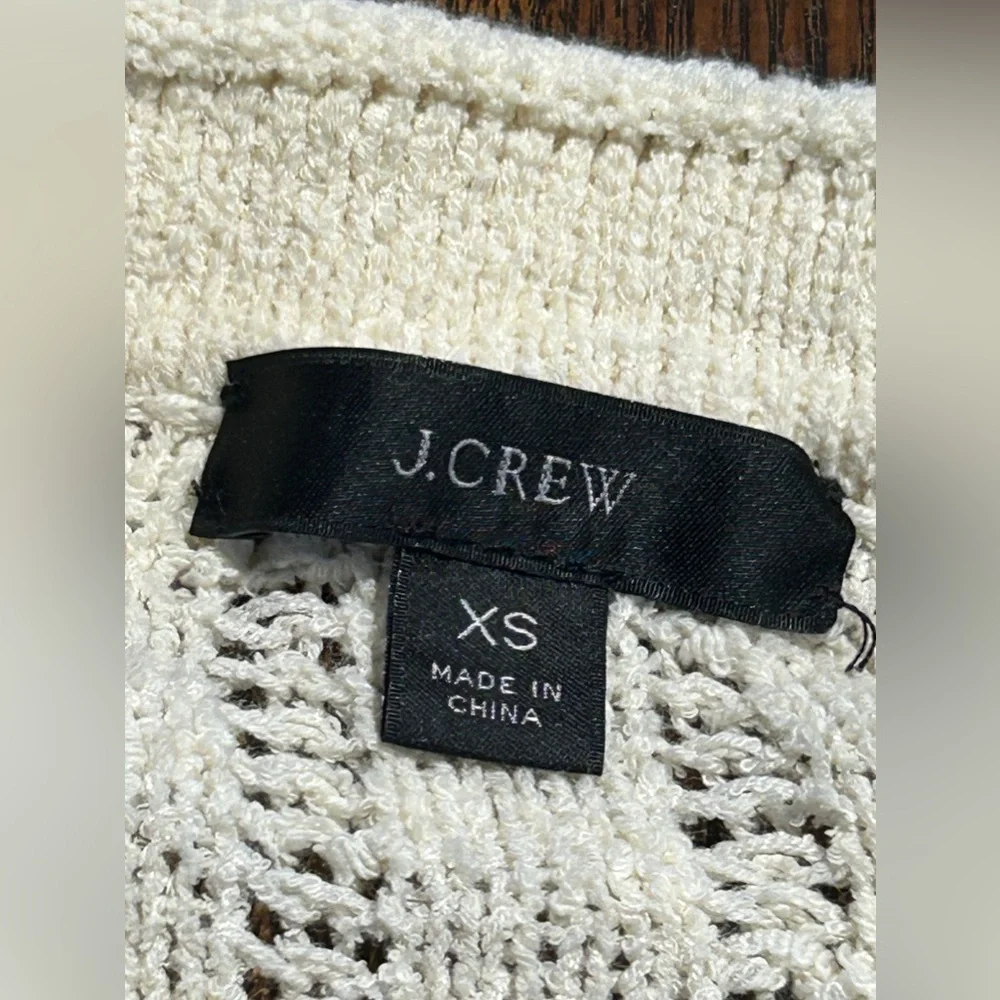 J. Crew Point Sur open‎ knit cardigan women’s XS boxy cream coastal cowgirl boho